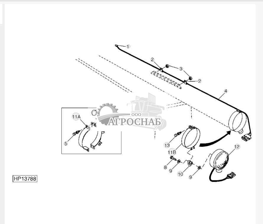 UNLOADING AUGER LIGHT AND WIRING HARNESS 